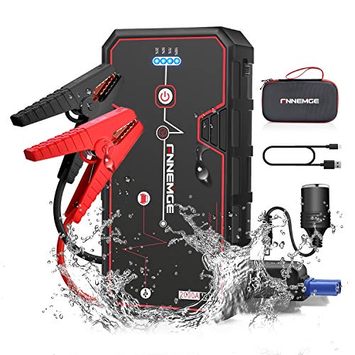 FNNEMGE Arrancador de Coches, 2000A 21800mAh Arrancador Batería Coche (para Todo Vehículo 8.0L de Gasolina o 6.5L de Diesel),Booster Bateria, Carga Rápida QC3.0 Type C FNNEMGE Arrancador de Coches, 2000A 21800mAh Arrancador Batería Coche (para Todo Vehículo 8.0L de Gasolina o 6.5L de Diesel),Booster Bateria, Carga Rápida QC3.0 Type C