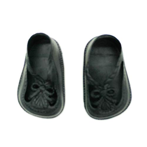 Folk Artesanía Par Zapatos Goma Nuevo para muñeca Tipo Nancy New de Famosa o Lara de Berjusa. Medidas Largo 6 cm x Ancho 3.5 cm. No Apto para Nancy clásica. (Negro)