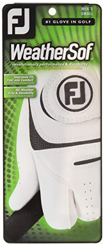 FootJoy WeatherSof - Guante para hombre, Diestro, se pone en la mano izquierda, color Blanco, talla ML