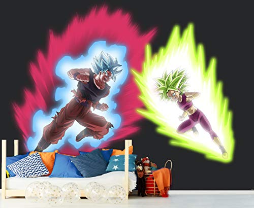 Fotomural Vinilo de Pared Dragon Ball Super Goku vs Kale Producto Oficial | 150x100 cm | Fotomural para Paredes | Producto Original | Decoración Hogar | DBS