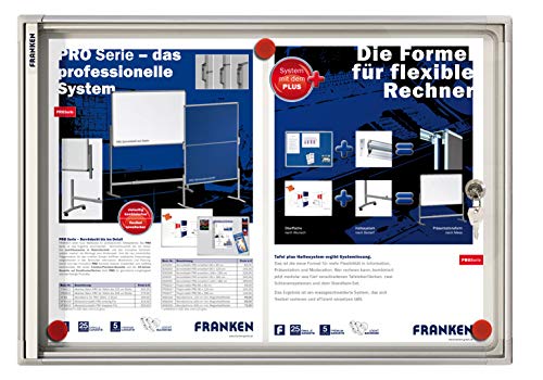 Franken FSA2 X-tra - Vitrina para 2 documentos A4 (puertas correderas, 51 x 37 x 3,5 cm), color blanco