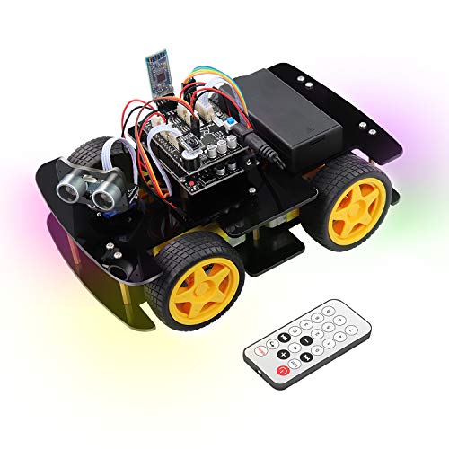 Freenove 4WD Car Kit (Compatible with Arduino IDE), Line Tracking, Obstacle Avoidance, Ultrasonic Sensor, Bluetooth IR Wireless Remote Control Servo