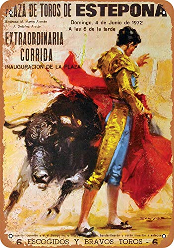 Froy 1972 The Bullfight In Spain Cartel de Chapa de Pared Cartel de Hierro Retro Pintura Placa de Chapa Vintage Arte Personalizado Creatividad Decoración Artesanías para Cafe Bar Garaje Hogar