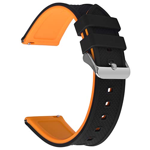 Fullmosa 8 Colores Correa de Reloj de Silicona de Liberación Rápida, Pulsera de Arco Iris de Goma Suave con Hebilla de Acero Inoxidable 18 mm 20 mm 22 mm 24 mm, Arriba Negro/Abajo Naranja, 20mm Fullmosa 8 Colores Correa de Reloj de Silicona de Liberación Rápida, Pulsera de Arco Iris de Goma Suave con Hebilla de Acero Inoxidable 18 mm 20 mm 22 mm 24 mm, Arriba Negro/Abajo Naranja, 20mm