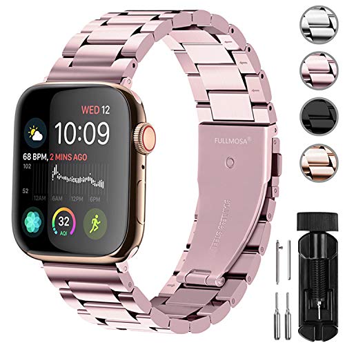 Fullmosa Acero Inoxidable Correa Compatible Apple Watch/iWatch Serie SE, Serie 6, Serie 5, Serie 4, Serie 3, Serie 2, Serie 1, Apple Watch Correa 38mm 40mm 42mm 44mm, Oro Rosa 38mm/40mm Fullmosa Acero Inoxidable Correa Compatible Apple Watch/iWatch Serie SE, Serie 6, Serie 5, Serie 4, Serie 3, Serie 2, Serie 1, Apple Watch Correa 38mm 40mm 42mm 44mm, Oro Rosa 38mm/40mm