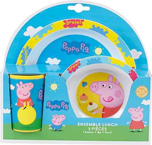 Fun House 005175 Peppa Pig Conjunto de Almuerzo para niños Polipropileno Azul 26,5 x 7 x 25 cm 3 Piezas