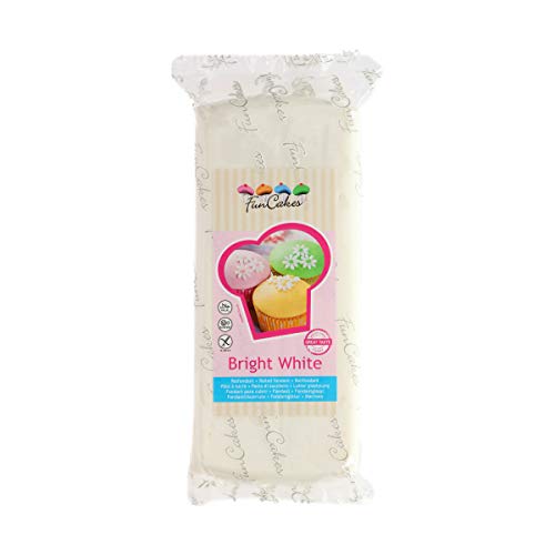 FunCakes Fondant para Cubrir Tartas, Cupcakes, Galletas o Modelar color Extra Blanco: Sabor Vainilla, Flexible, Sin Gluten, Halal, Kosher D, Apto Véganos, 1k, FC97100 FunCakes Fondant para Cubrir Tartas, Cupcakes, Galletas o Modelar color Extra Blanco: Sabor Vainilla, Flexible, Sin Gluten, Halal, Kosher D, Apto Véganos, 1k, FC97100