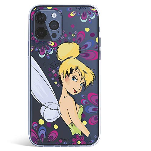 Funda para iPhone 12 Pro MAX Oficial de Peter Pan Campanilla Flores para Proteger tu móvil. Carcasa para Apple de Silicona Flexible con Licencia Oficial de Disney.