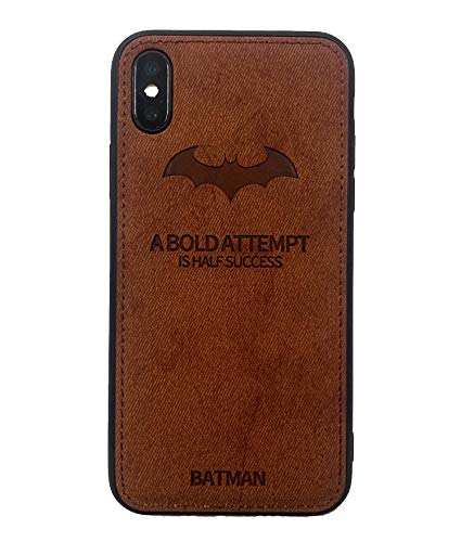 Funda para iPhone XS/X, Funda Protectora de Tela [antiarañazos] + Borde y Marco de TPU [Silicona Suave] [antigolpes], Estampado Moderno de Batman.
