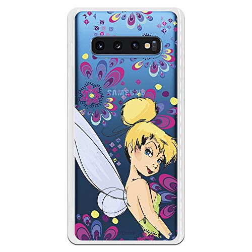 Funda para Samsung Galaxy S10 Plus Oficial de Peter Pan Campanilla Flores para Proteger tu móvil. Carcasa para Samsung de Silicona Flexible con Licencia Oficial de Disney.