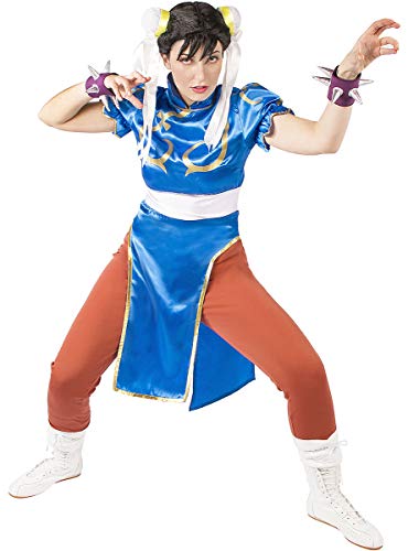 Funidelia | Disfraz de Chun-Li - Street Fighter Oficial para Mujer Talla L ▶ Street Fighter, Videojuegos, Años 80, Arcade - Azul