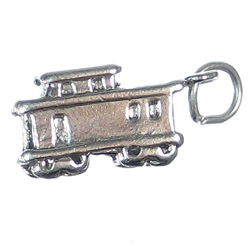 Furgón o Van de freno de plata de ley 925 para pulsera. 1 x colgantes diseño de trenes tren SSLP1149 Furgón o Van de freno de plata de ley 925 para pulsera. 1 x colgantes diseño de trenes tren SSLP1149