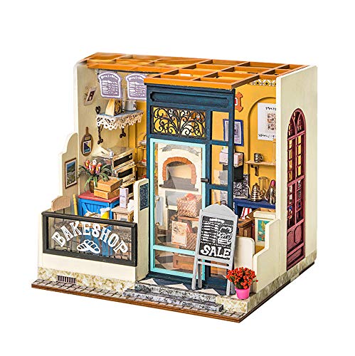 FZ FUTURE DIY Casa de muñecas de muñecas de muñecas Miniatura Miniatura con Muebles, Apartamento Mano Hecho a Mano Montaje Creativo Villa Modelo Modelo Modelo Juguetes,Nancy’s Bakery
