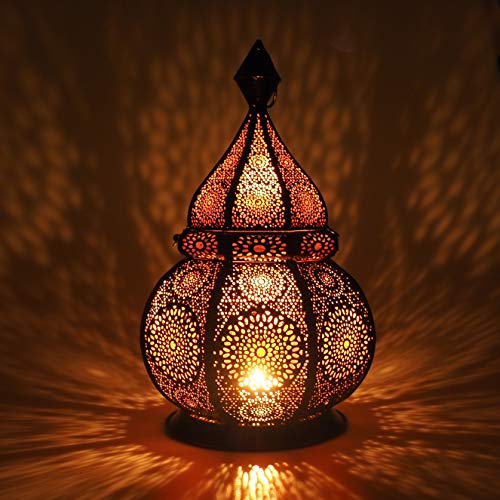 Gadgy ® Farol Arabe (36 cm) l para Velas y Luces eléctricas l Interior y Exterior Decoración l Resistente al Viento l Estilo marroquí-árabe/Indio-Oriental l Hecho a Mano