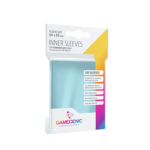 GAMEGEN!C- Pack Inner Sleeves (100), Color Clear (GGS10013ML) GAMEGEN!C- Pack Inner Sleeves (100), Color Clear (GGS10013ML)