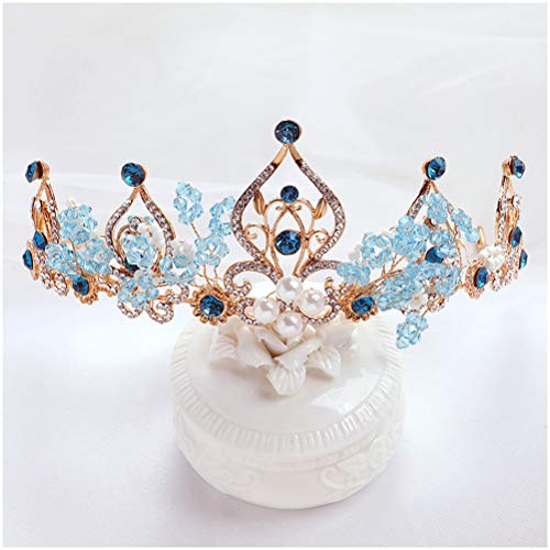 GAOJIAN Aisha Coronas Accesorios para el Cabello Diadema de Cristal Vestido de niña de Las Flores para niños Cumpleaños niña Princesa bebé Tiara Corona Crown E