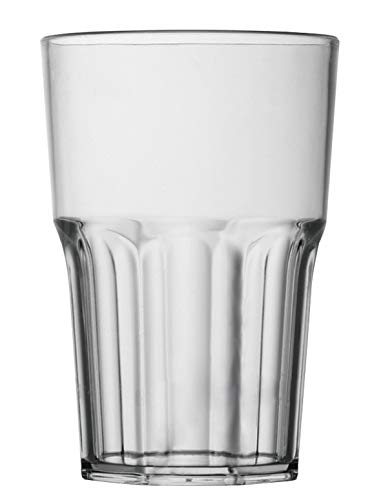 Garnet Vaso transparente reutilizable "Granity 40 Set de 6 piezas – Lavable en lavavajillas – 40 Bordo/ 33 – 35 cl a servicio – Fabricado en Italia – Plástico 0,4 litros