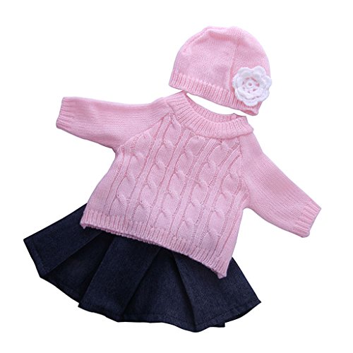 Gazechimp Juego de Ropa Suéter Top + Jeans Falda Plisada + Sombrero para 18 Pulgadas American Girl Dolls Gazechimp Juego de Ropa Suéter Top + Jeans Falda Plisada + Sombrero para 18 Pulgadas American Girl Dolls
