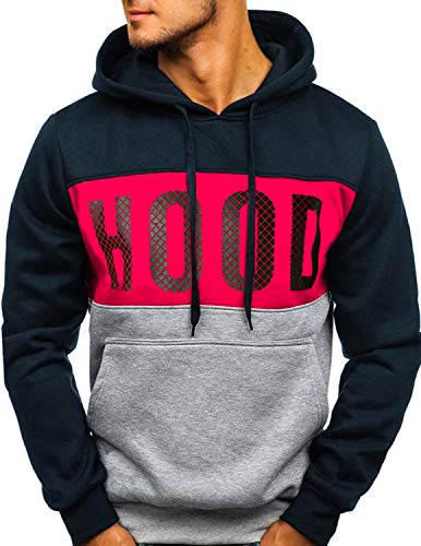 GHYUGR Sudadera con Capucha Hombre Contraste con Bolsillo Otoño Invierno Estampado Deporte Outwear Hoodie Pullover,Azul 2,XL GHYUGR Sudadera con Capucha Hombre Contraste con Bolsillo Otoño Invierno Estampado Deporte Outwear Hoodie Pullover,Azul 2,XL