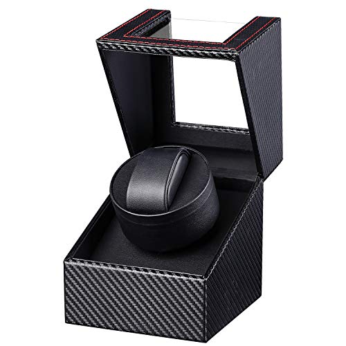 Gifort Caja de enrollador de Reloj automático, Caja de Reloj de Cuero Gifort Single Watch enrollador PU con Motor silencioso, Alimentado por batería o Adaptador de CA Gifort Caja de enrollador de Reloj automático, Caja de Reloj de Cuero Gifort Single Watch enrollador PU con Motor silencioso, Alimentado por batería o Adaptador de CA