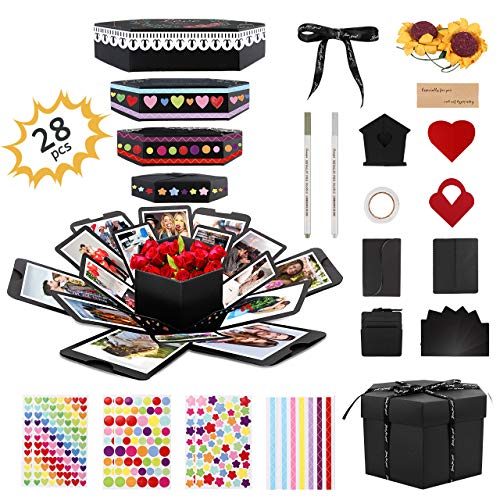 Gifort Explosion Box, Creative DIY Photo Album de Accesorios, Hecho a Mano Sorpresa Explosión Caja de Regalo Amor Memoria para cumpleaños Aniversario Boda San Valentín Día de la Madre Navidad Gifort Explosion Box, Creative DIY Photo Album de Accesorios, Hecho a Mano Sorpresa Explosión Caja de Regalo Amor Memoria para cumpleaños Aniversario Boda San Valentín Día de la Madre Navidad