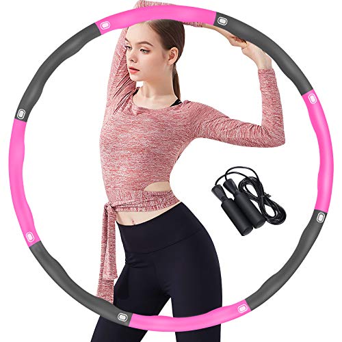 Gkodeamig Aro de hula hoop para adultos, con conexión estable, espuma suave, 8 secciones extraíbles, tamaño y peso ajustables, para pérdida de peso en casa (rosa gris) Gkodeamig Aro de hula hoop para adultos, con conexión estable, espuma suave, 8 secciones extraíbles, tamaño y peso ajustables, para pérdida de peso en casa (rosa gris)