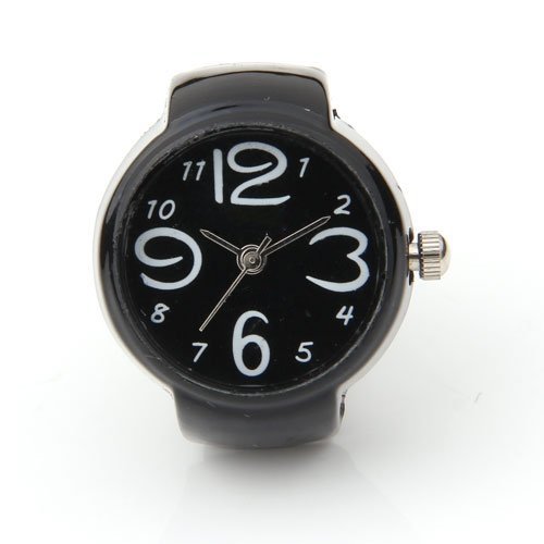 Gleader Anillo Reloj Metal Redondo Ajustable Negro Nuevo 22mm
