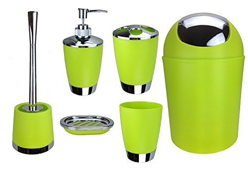 GMMH 6pcs Set DE BAÑO baño Set DE Accesorios DISPENSADOR DE JABÓN Soporte ESCOBILLA DE BAÑO Juego DE BAÑO - Verde GMMH 6pcs Set DE BAÑO baño Set DE Accesorios DISPENSADOR DE JABÓN Soporte ESCOBILLA DE BAÑO Juego DE BAÑO - Verde