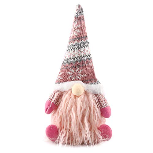 Gnomo de Navidad, Decoraciones Navideñas Gnome, Papá Noel, Muñeco de Navidad, Decoraciones para el Hogar de la Fiesta de Navidad, Peluches Enanos, Adornos Navideños Sin Rostro, 16x6x29cm(32014 Rosado)