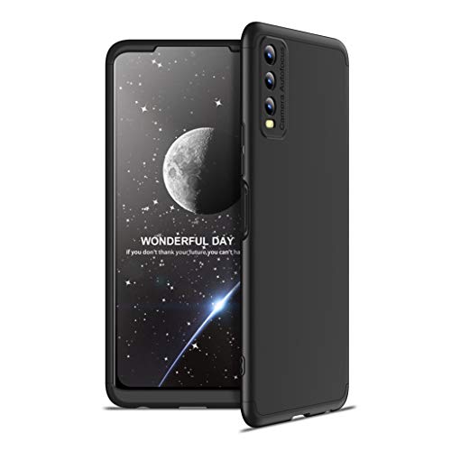 GOGME Funda para Vivo Y11s Funda, [Tacto Sedoso Mate] Premium Silicona Ligera Delgado PC + TPU Bumper Rubber Caso para Vivo Y11s Case Cover, Negro