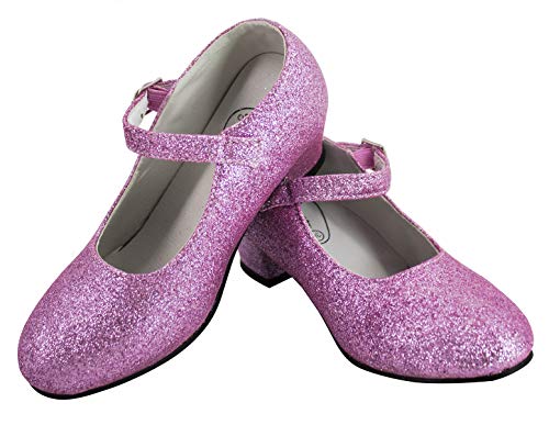 Gojoy shop- Zapato con Tacón de Danza Baile Flamenco o Sevillanas para Niña y Mujer, 5 Colores Disponibles (P- Rosa Clara, 30)