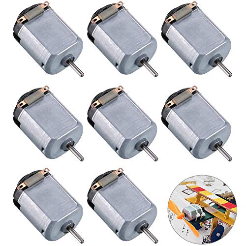 GOLRISEN 8pcs Motores Electricos Pequeños DC 3V 14.500 RPM Alta Velocidad 800mA Mini Motor Eléctrico para Crear Maquetas, Manualidades, Pequeños Robots, 4WD Coche Teledirigido