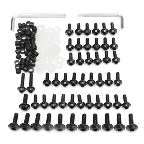 GOZAR Moto Carenado Pernos Kit Sujetador Clips Tornillo para Yamaha YZF R6 1999 2000 2001 2002 - Negro