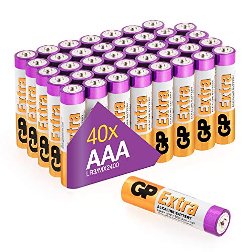GP - Pack de 40 Pilas AAA Alcalinas | Capacidad y duración excepcional | 1,5V LR03 - Micro - MX2400-24A - AM4 GP - Pack de 40 Pilas AAA Alcalinas | Capacidad y duración excepcional | 1,5V LR03 - Micro - MX2400-24A - AM4