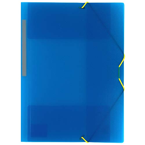 Grafoplás 04801230－Carpeta 3 solapas de Polipropileno con gomas, color azul, tamaño Folio