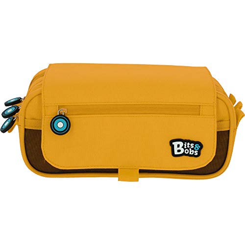 Grafoplás Bits & Bobs - Estuche 3 Compartimentos con Solapa, Amarillo, 23 cm