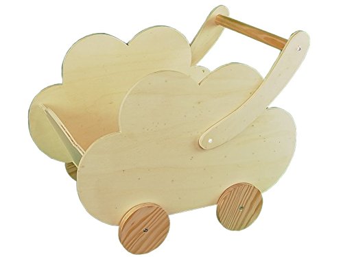 Greca Carro Infantil Madera. En Forma de Nube. En Crudo, para Pintar. Medidas (Ancho/Fondo/Alto): 50 * 30 * 43 cms.