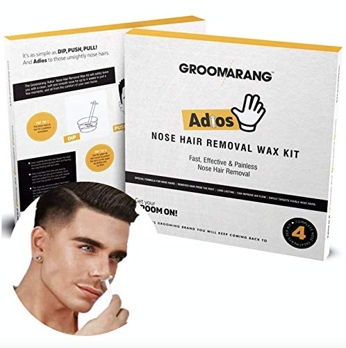 Groomarang 'Adios' Nose Hair Removal Cex Kit Nasal & Ear Cabellos - sin dolor, efectivo y seguro
