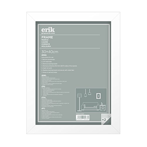Grupo Erik M300X400B Marco lámina decorativa, Blanco, 30 x 40 cm