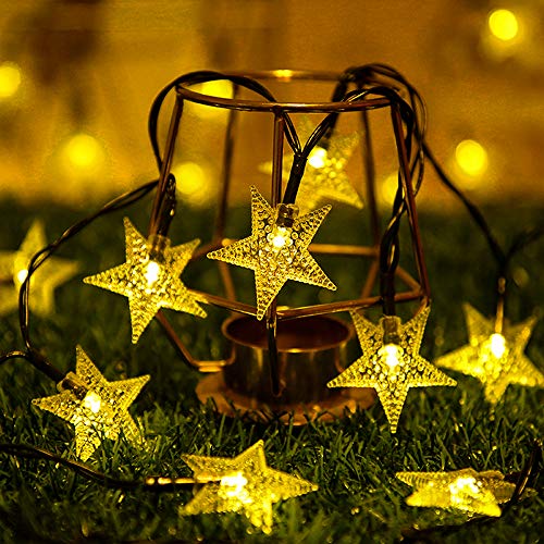 Guirnalda Luces Exterior Solar, 12M 100 LED Cadena de Luces Solares Exteriores 8 Modos IP65 Impermeable Decoración para Navidad, Fiestas, Bodas, Patio, Jardín, Festivales (Blanco Cálido)