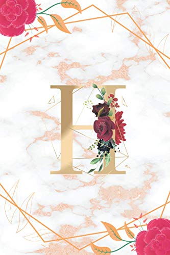 H: Initial Monogram Notebook Letter H for Flower lovers, Work, School, Writing Pad, Journal or Diary, Monogrammed Gifts for any Occasion, (Lined Notebook 6x9, 110 Pages )