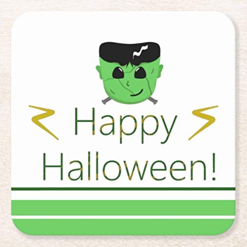Happy Halloween - Frankenstein Face Square - Posavasos de cerámica