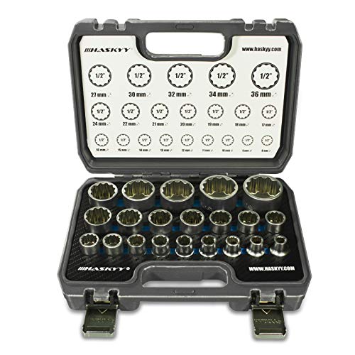 HASKYY Profesionales Juego de Llaves de Vaso multidiente I 21 Piezas Kit de Herramientas I 6 vasos Kant XZN Torx I Juego de vasos Sistema HASKYY Profesionales Juego de Llaves de Vaso multidiente I 21 Piezas Kit de Herramientas I 6 vasos Kant XZN Torx I Juego de vasos Sistema