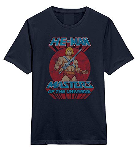 He-Man - Másters del Universo Logo - Camiseta Oficial Hombre - Azul, Medium