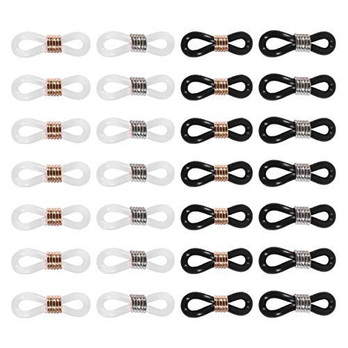 Healifty Extremos de la Cadena de anteojos Gafas Conector de Cadena Titular Ajustable Resorte de Goma Extremos Gafas Anillo de fijación de la Cadena 100pcs