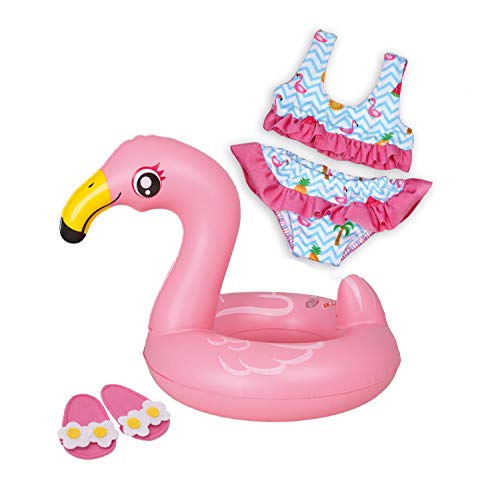 Heless-Set de natación para muñecas, Flamingo Ella, Color carbón, Größe 35-45 cm (99)