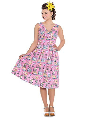 HellBunny 4689 - Vestido de los años 50 rosa XXL