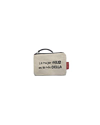 Hello-Bags - Monedero de Algodón 100%, Blanco, 14 x 10 cm