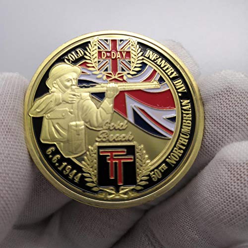 Heqing 10 unids/Lote 1944.6.6 Segunda Guerra Mundial Francia Normandía Aterrizaje Batalla Moneda Conmemorativa chapada en Oro Insignia de desafío Militar C Heqing 10 unids/Lote 1944.6.6 Segunda Guerra Mundial Francia Normandía Aterrizaje Batalla Moneda Conmemorativa chapada en Oro Insignia de desafío Militar C