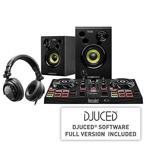 Hercules DJLearning Kit: Controladora de DJ USB de 2 decks DJControl Inpulse 200 + Auriculares HDP DJ45 + Altavoces de monitorización DJMonitor 32